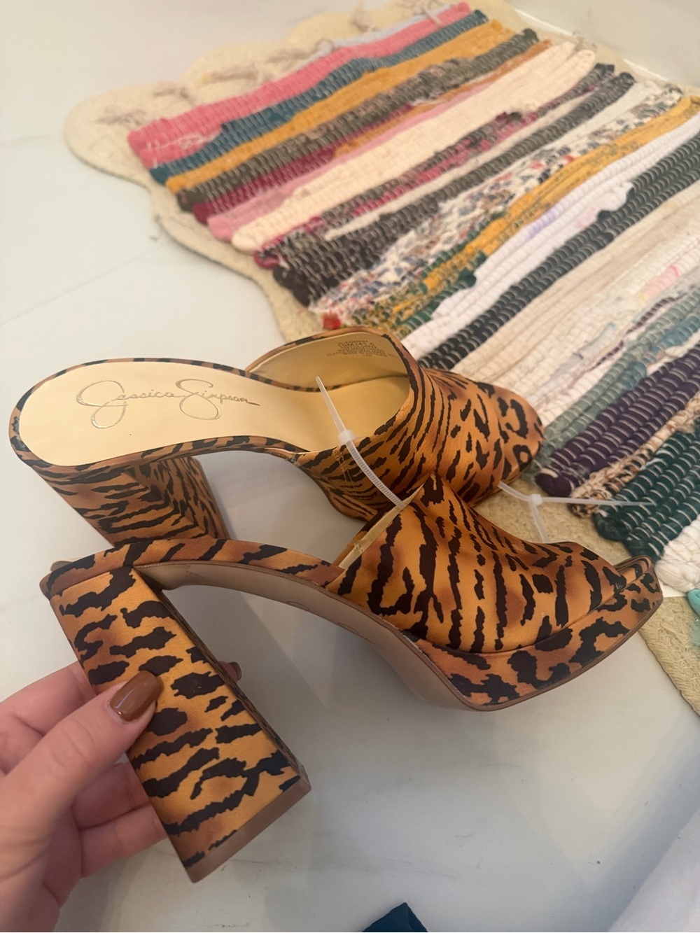 Jessica Simpson Kameena Mule Tiger Print Platform Sandals